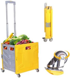 Foldable Utility Cart Folding Portable Rolling Crate Handcart with Durable Heavy