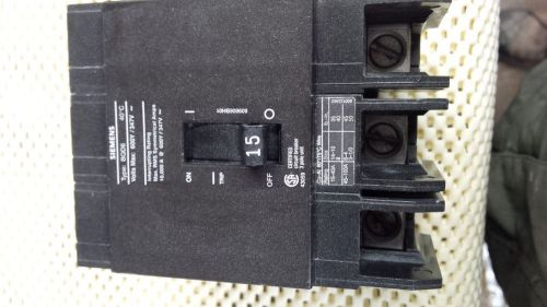 Siemens BQD6315 3 pole 15 amp  600/347 volt breaker  used