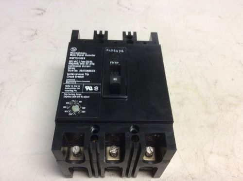 Westinghouse mcp13300cr 30 amp 600 vac 3 pole motor protector circuit breaker for sale