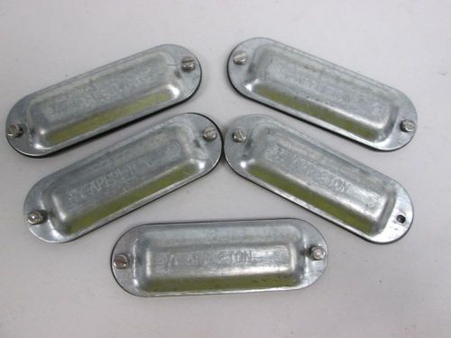 LOT 5 NEW APPLETON 3/4IN CONDUIT OUTLET BODY COVER LID STEEL D298509