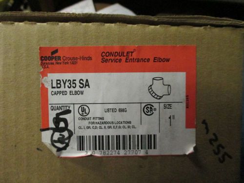 Cooper crouse hinds lby35sa capped elbow 1&#034; lot of 2 boxes for sale