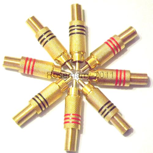 8 pieces gold plated rca plug audio male connector w metal spring 4 pairs for sale