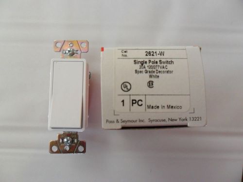 Pass &amp; Seymour Single Pole Switch 2621-W - Lot of 2