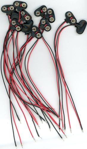 9v battery connector - set of twelve  - (9 volt holder snap clip wire lead ) for sale