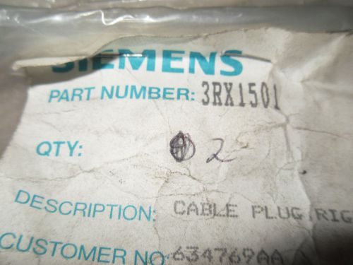 (Y4-2) 1 LOT OF 2 NEW SIEMENS 3RX1501 RIGHT ANGLE CABLE PLUGS