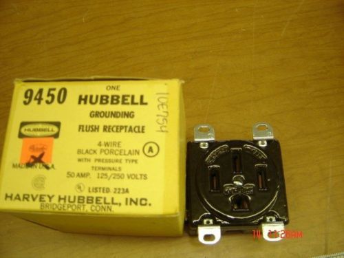 HUBBELL #9450 125/250V 50AMP 4 WIRE PORCELAIN RECEPTICAL