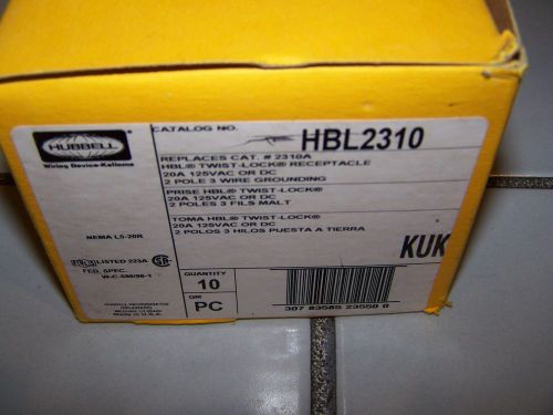 HUBBELL HBL2310  TWIST LOCK RECEPTACLE(lot of TEN)