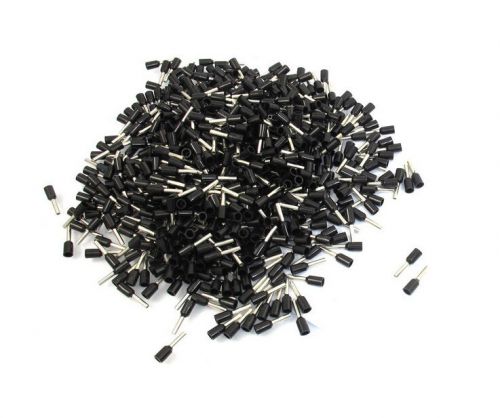 E1508 1000 pcs black insulating tube terminals cable lug for 16 awg for sale