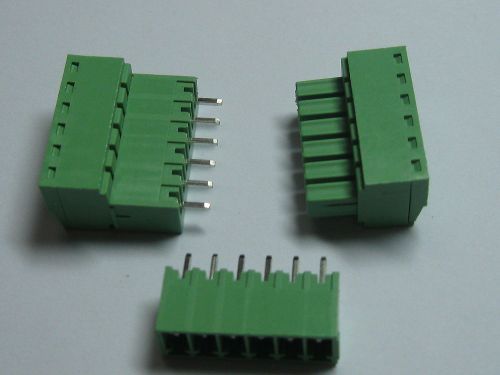 150 pcs screw terminal block connector 3.81mm 6 pin/way green pluggable type for sale