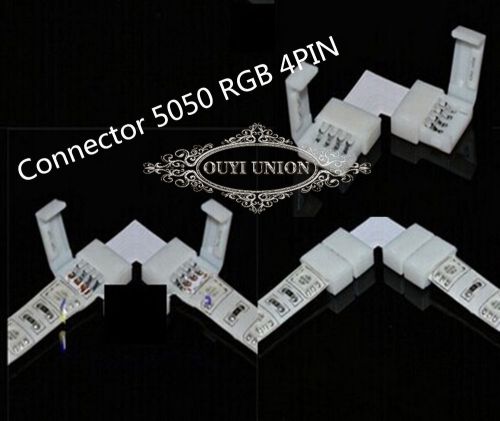 20PCS L Style RGB 4PIN 10mm LED SMD PCB 5050 RGB LED Strip No Wire Connector