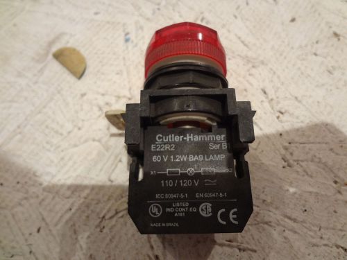 CUTLER HAMMER PILOT LIGHT- RED - WITH E22R2 CONTACT BLOCK