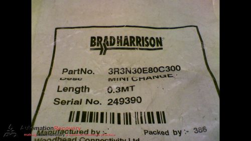 Brad harrison 3r3n30e80c300 cordset 19 pole straight single ended 0.3m, new for sale