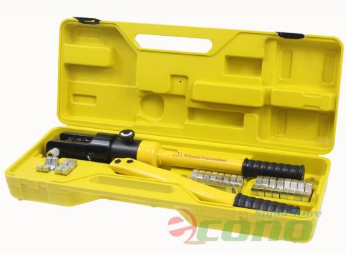 16 ton hydraulic wire crimper crimping tool battery cable lug terminal w/11 dies for sale