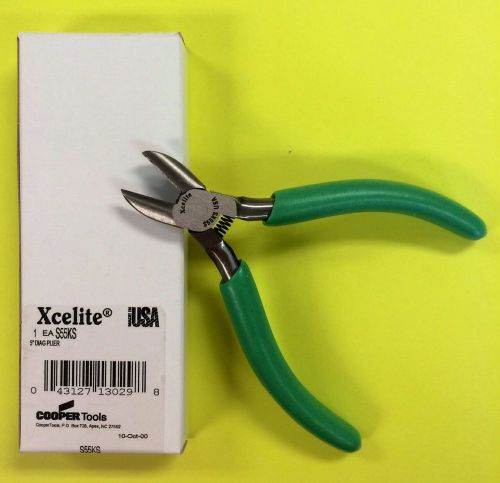 Xcelite 5&#034; Diagonal Plier with ESD Safe Green Cushion Handles and Spring S55KS