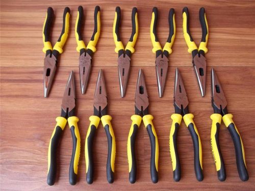 10 (TEN) Klein Tools J203-8N 8&#034;in Journeyman Long Nose Pliers Side Cutting