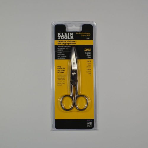 Klein tools 2100-7 electrician&#039;s scissors with stripping notches - new for sale