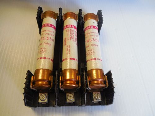 Buss fuse holder w/fuses h60060-3c h600603c trs35r 600v 60a 60 a amp 3 pole for sale