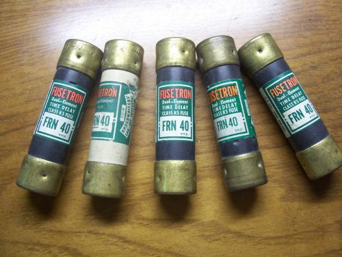 Lot of 5 NEW FUSETRON FRN-40  DUAL ELEMENT FUSE 250volts