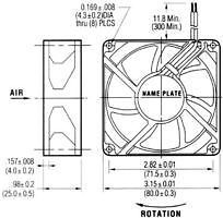 Nmb technologies 3110kl-04w-b30-d00 axial fan, 80mm, 12vdc, 170ma for sale