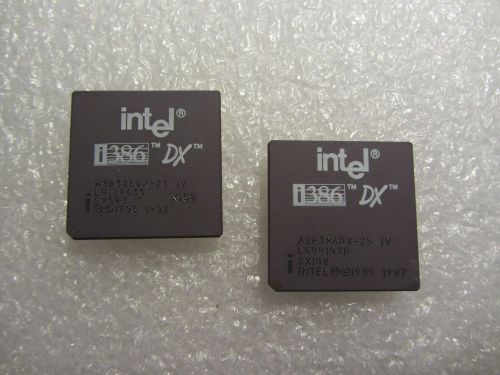 i386 DX2 Intel A80386 DX2-25 Ceramic CPU Gold collectible