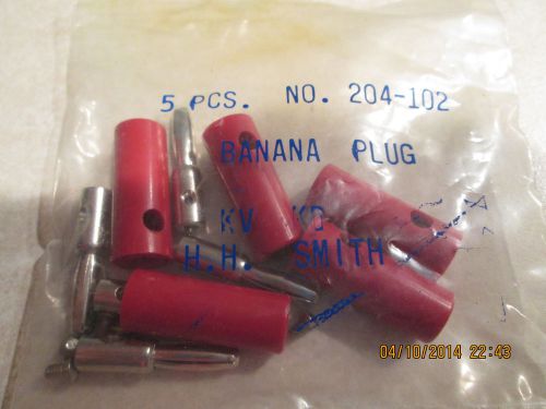 HH Smith-204-102-Banana Plug,15A,Stud,Red ( 5 PC LOT)