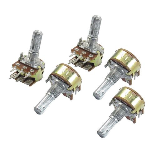 5 pcs b50k ohm 6 pins split shaft rotary dual taper potentiometers for sale