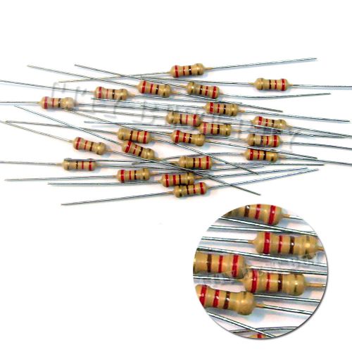 50 pcs carbon film resistor 220 ohm ohms 1/4w 0.25w watt +/-5% ±5% for 12v led for sale