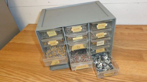 nos Resistors Cabinet 15 Drawers Loaded + crystals VOLTAGE REGULATOR ham radio