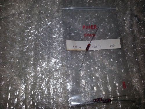 Piher Spain 360 ohm 1/2 Watt Carbon Film Vintage Resistors (3) Pack