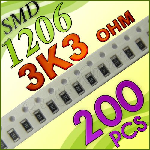 200 3k3 ohm ohms SMD 1206 Chip Resistors Surface Mount watts (+/-)5%