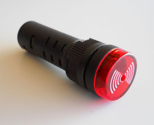 (2 PCs) AD16-16SM 16mm 380V RED LED Indicator Light Signal Flash Buzzer Beep