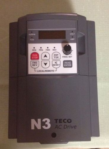 5 HP 230V 3PH IN 230 3PH OUT FREQUENCY DRIVE TECO N3-205-C MODEL-