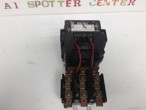Square d starter contactor nema size 3 class 8536 type seo 1 series a for sale