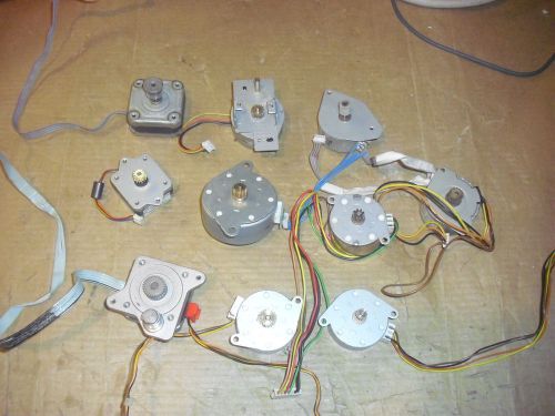Lot of 10 Stepper Motors, Various Types Smaller Sizes, Excellent Condition, NMB