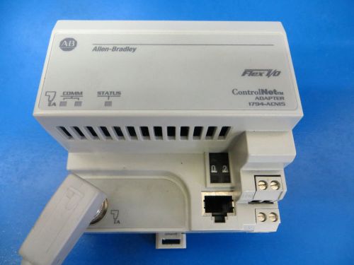 Allen bradley 1794-acn15 flexi/o control net adapter ser. c  w/ 1786-tpr cable for sale