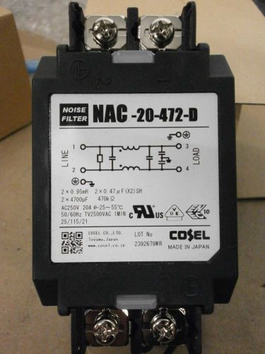 NEW COSEL NAC-20-472 D NOISE SINGLE PHASE AC FILTER FILTERING T6-A2