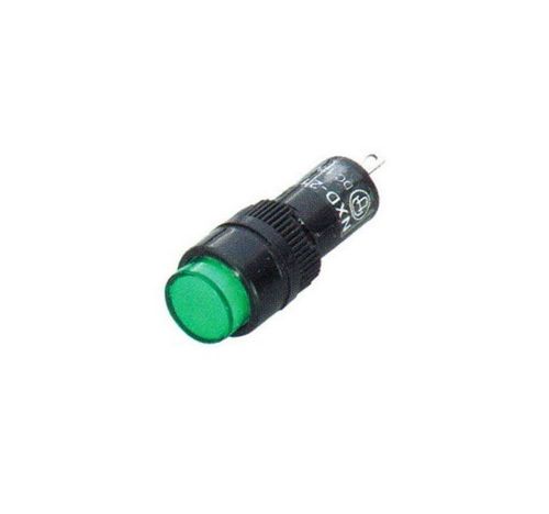 (2)Signal Lamp Round 2Pins Green 220V 10mm Mounting Hole Indicator Light NXD-211
