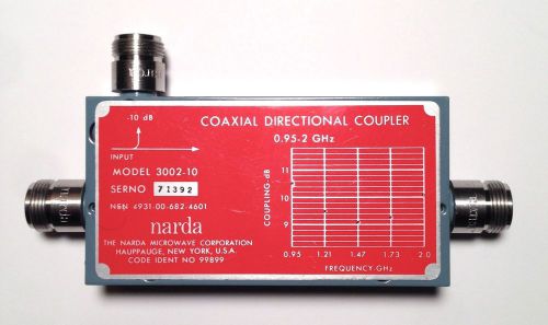 Narda 3002-10 coaxial directional coupler 0.95-2 ghz for sale