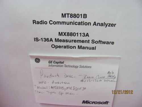ANRITSU MT8801B Radio Communication Analyzer - Operation Manual