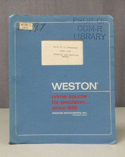 Weston Model 212H AC/DC to DC Comparator Operating &amp; Servicing Manual