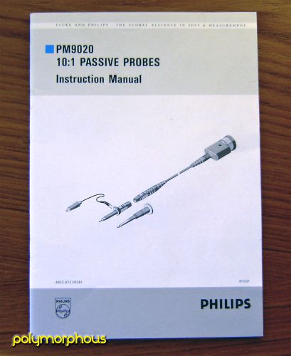 Philips PM 9020 10X Probe Instruction Manual, Mint!