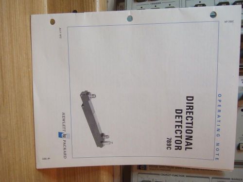 HP 789C Directional Detector Operating note