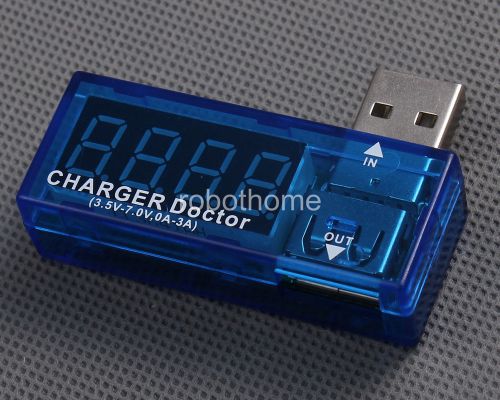 Stable Blue USB Current Tester 3.5V-7V Detector Ampere Meter 0A-3A