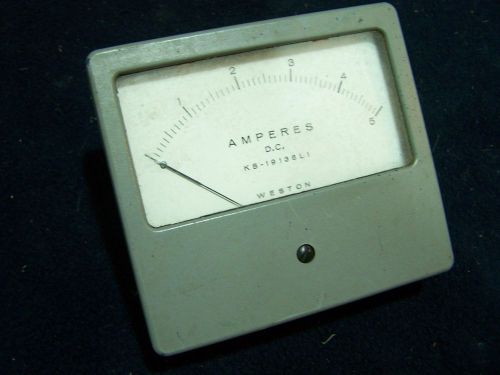 DC Amperes Electrical Meter  0 – 5 amps  Weston ks-19136L1