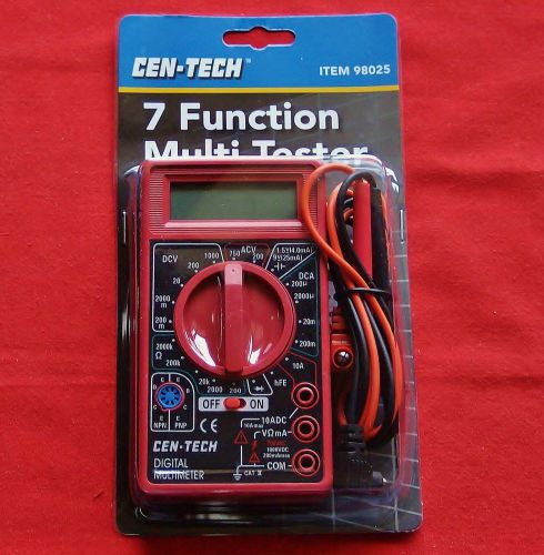 CEN-TECH 7 Function Digital Electrical Multimeter/Tester, NEW