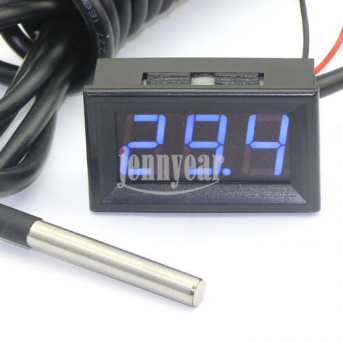 Ds18b20 -55-125°c digital temperature thermometers with probe 3 meters cable led for sale