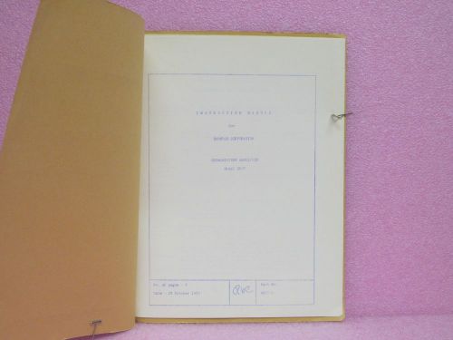 Endevco Manual 2607 Subminiature Amplifier Instruction Manual w/Schem. (10/53)