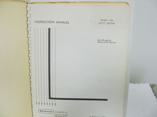 Beckman 554 EPUT Meter Instruction Manual w/schematics