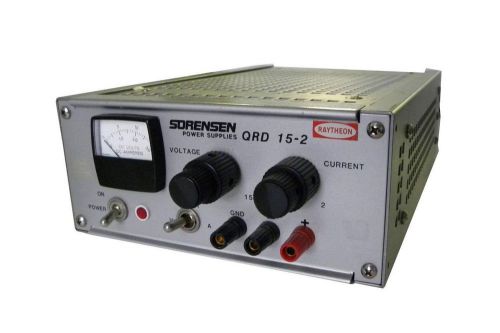 SORENSEN DC POWER SUPPLY 0-15 VDC 0-2 AMPS MODEL QRD 15-2 - SOLD AS IS