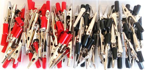 100pc 2&#034; alligator roach clip charging clamp test lead assortment for sale